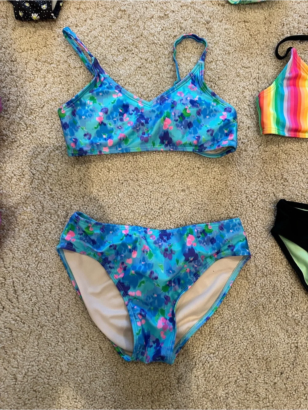 art class Kids Bikini Set Assorted Colors - Black, Green, Pink, Blue, Rainbow